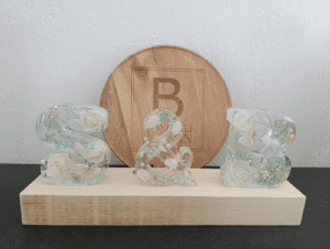 décoration mariage bois et résine