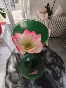 Table basse carpe koi