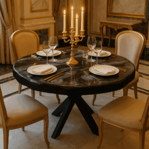 Table design en bois et résine époxy